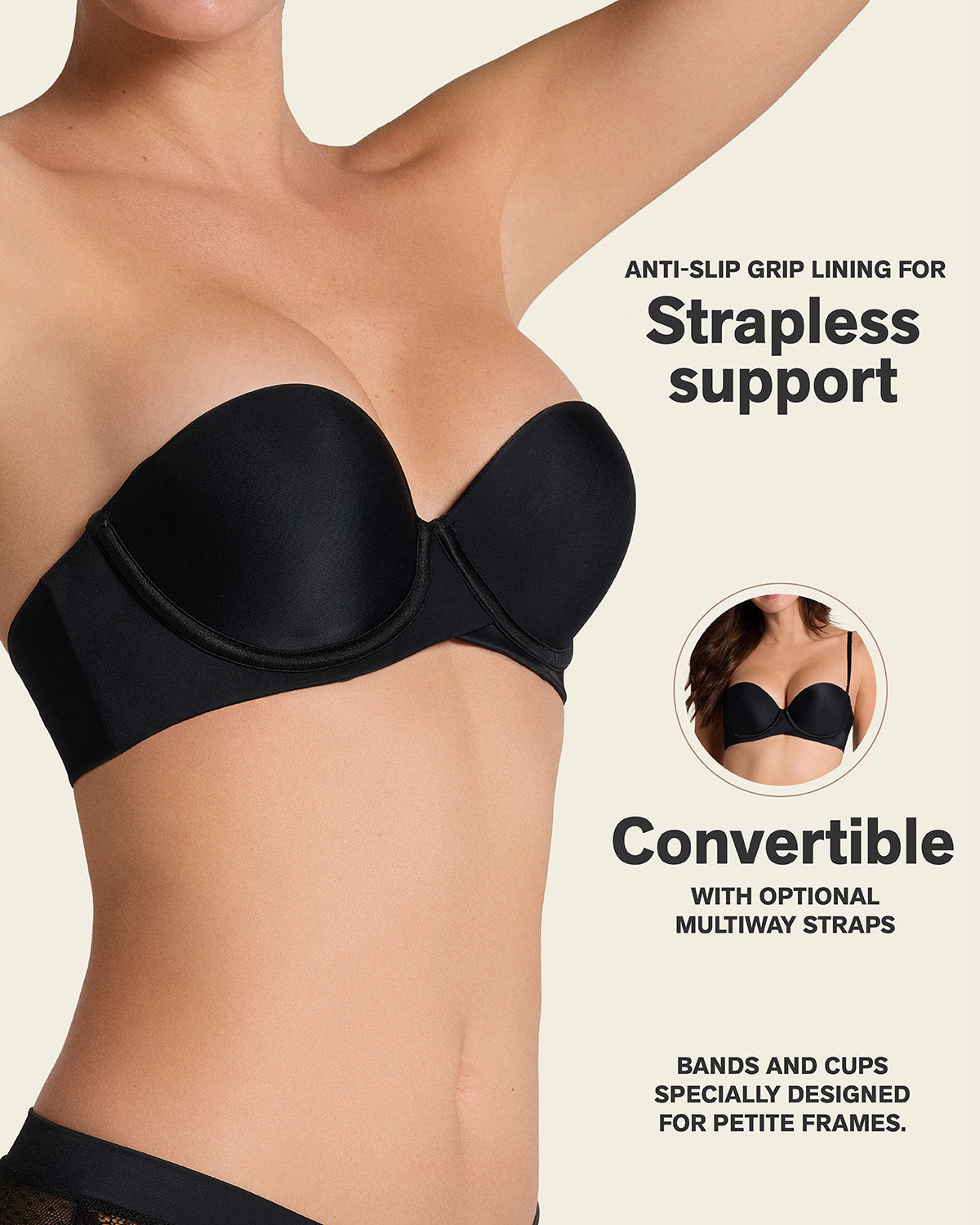 Formless™ Double Push-Up Strapless Petite Bra