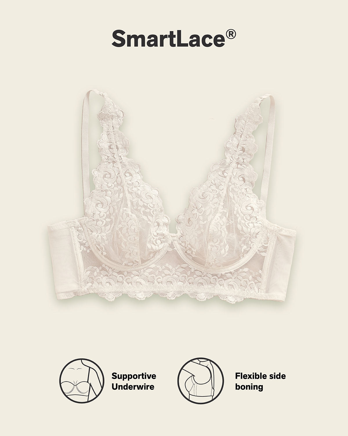 Formless™ Sheer Lace Bustier Bralette with Underwire