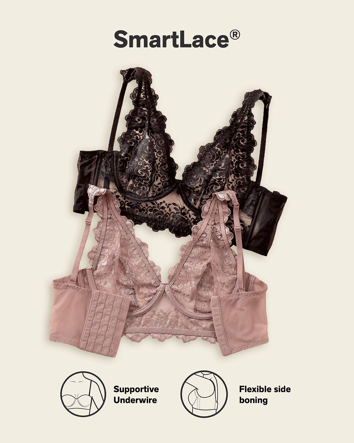 Formless™ Sheer Lace Bustier Bralette with Underwire
