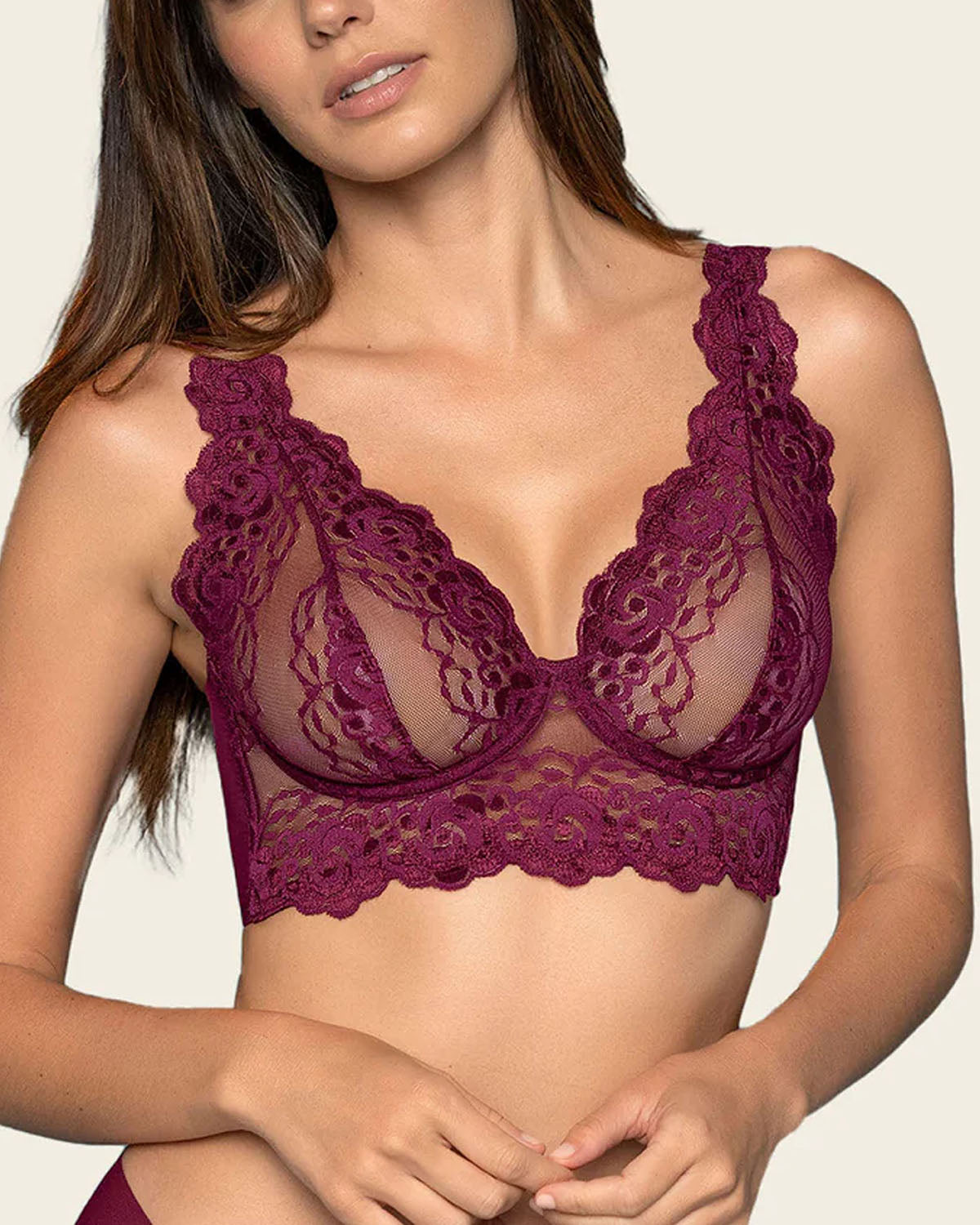 Formless™ Sheer Lace Bustier Bralette with Underwire