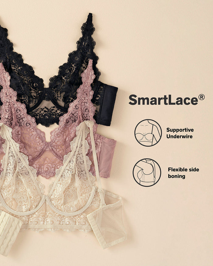 Formless™ Sheer Lace Bustier Bralette with Underwire