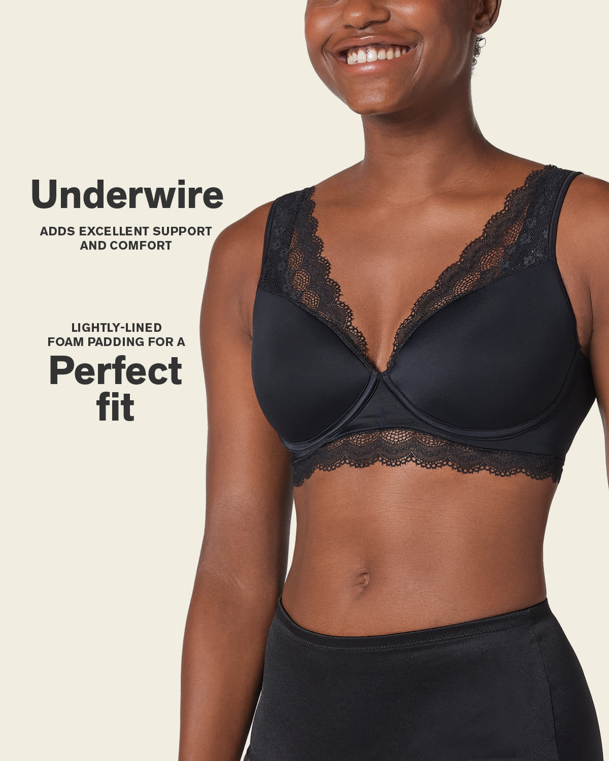 Formless™ Deep Coverage Soft Lightly-Lined Lace Underwire Bra