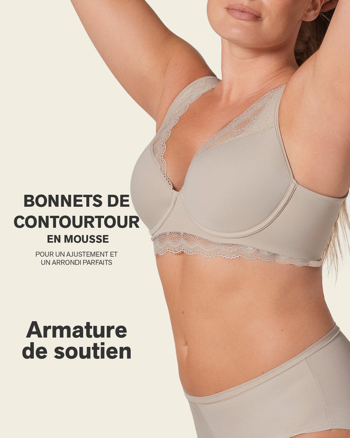 Formless™ Deep Coverage Soft Lightly-Lined Lace Underwire Bra