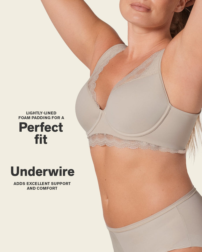 Formless™ Deep Coverage Soft Lightly-Lined Lace Underwire Bra