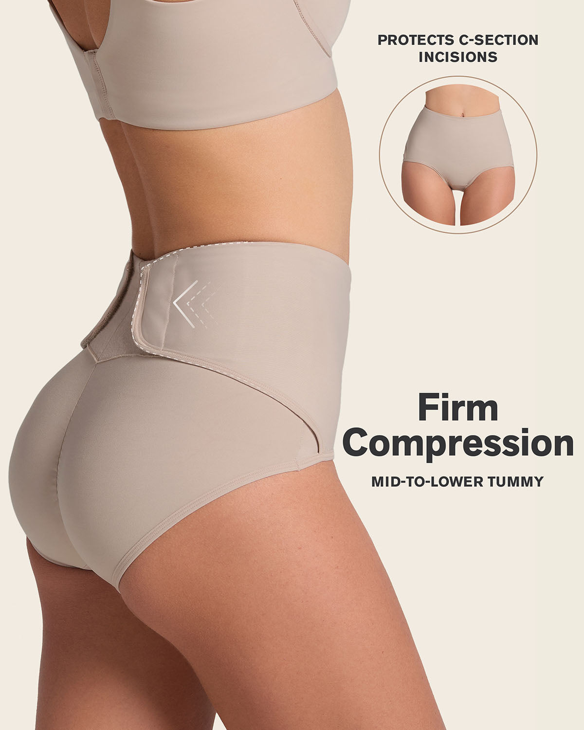 Formless™ Firm Compression Postpartum Panty with Adjustable Belly Wrap