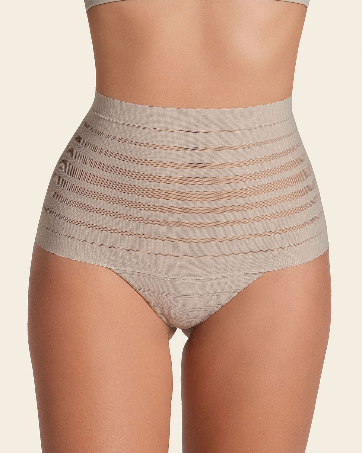 Formless™ Slimming Lace Stripe High-Waisted Thong Panty