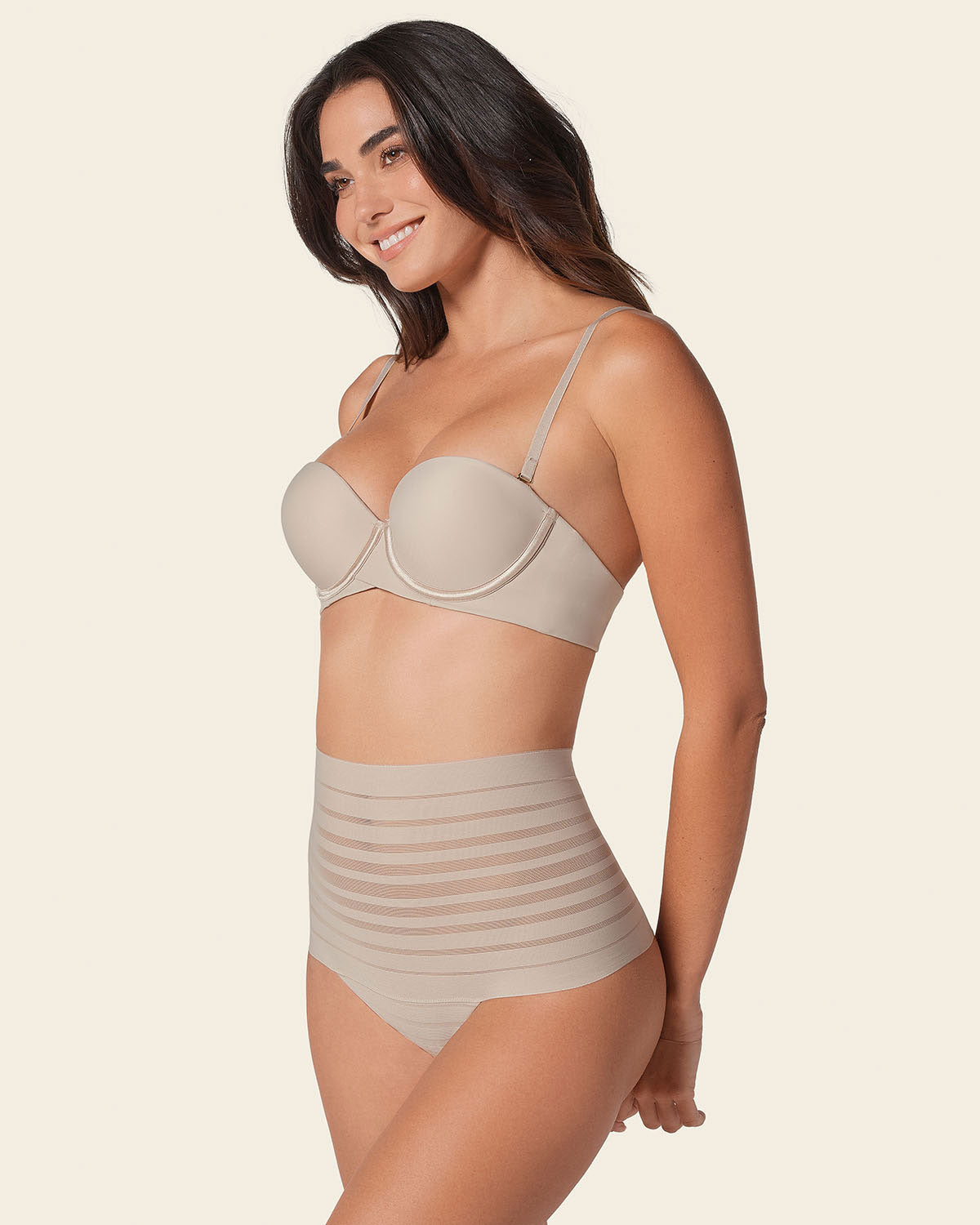 Formless™ Slimming Lace Stripe High-Waisted Thong Panty