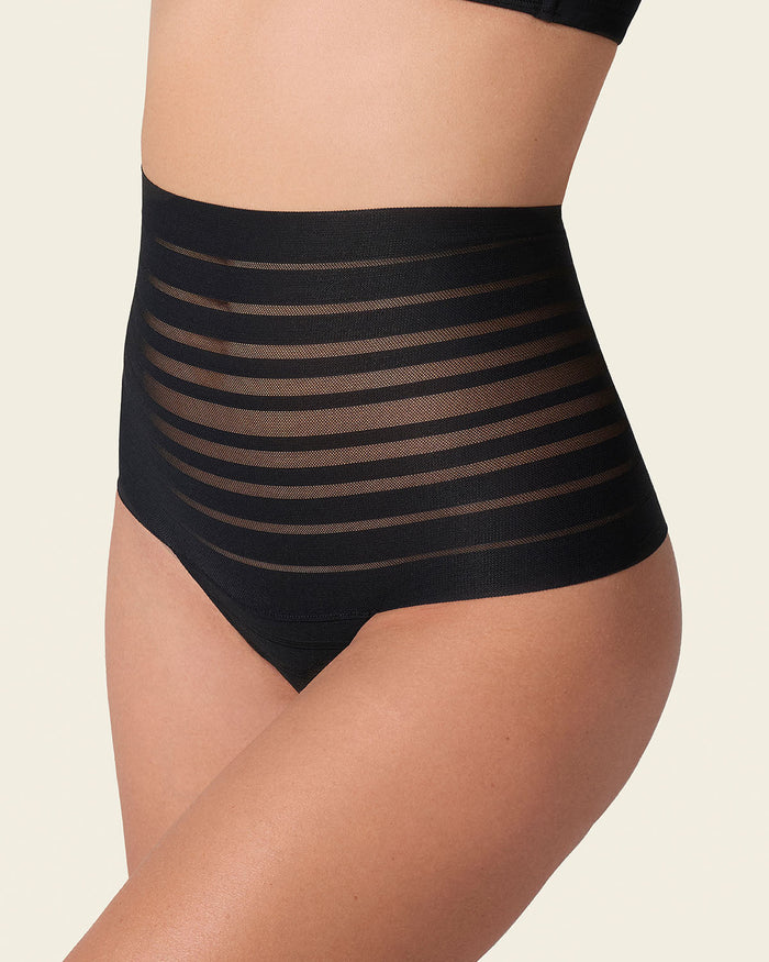 Formless™ Slimming Lace Stripe High-Waisted Thong Panty