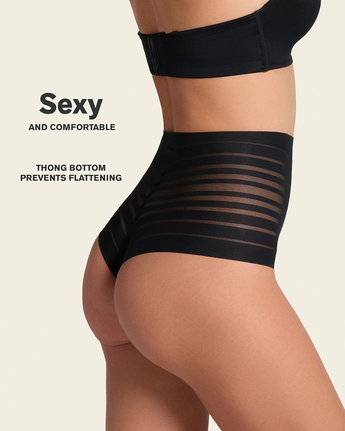 Formless™ Slimming Lace Stripe High-Waisted Thong Panty