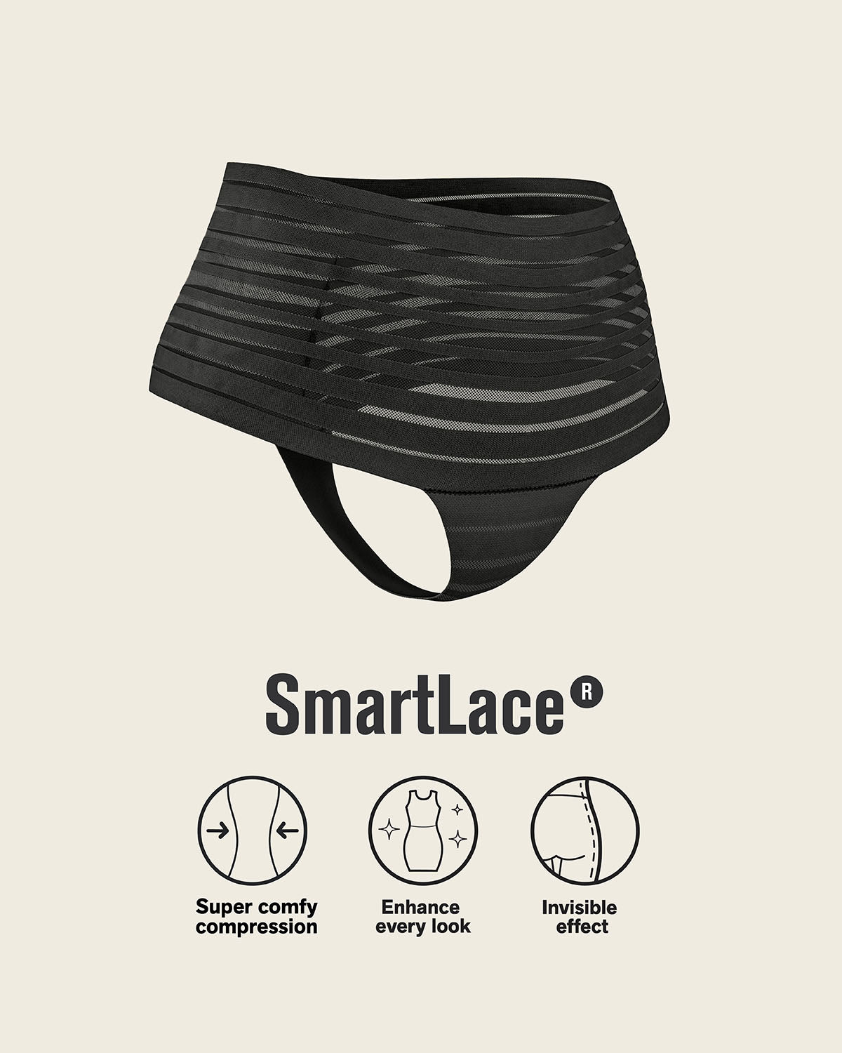 Formless™ Slimming Lace Stripe High-Waisted Thong Panty