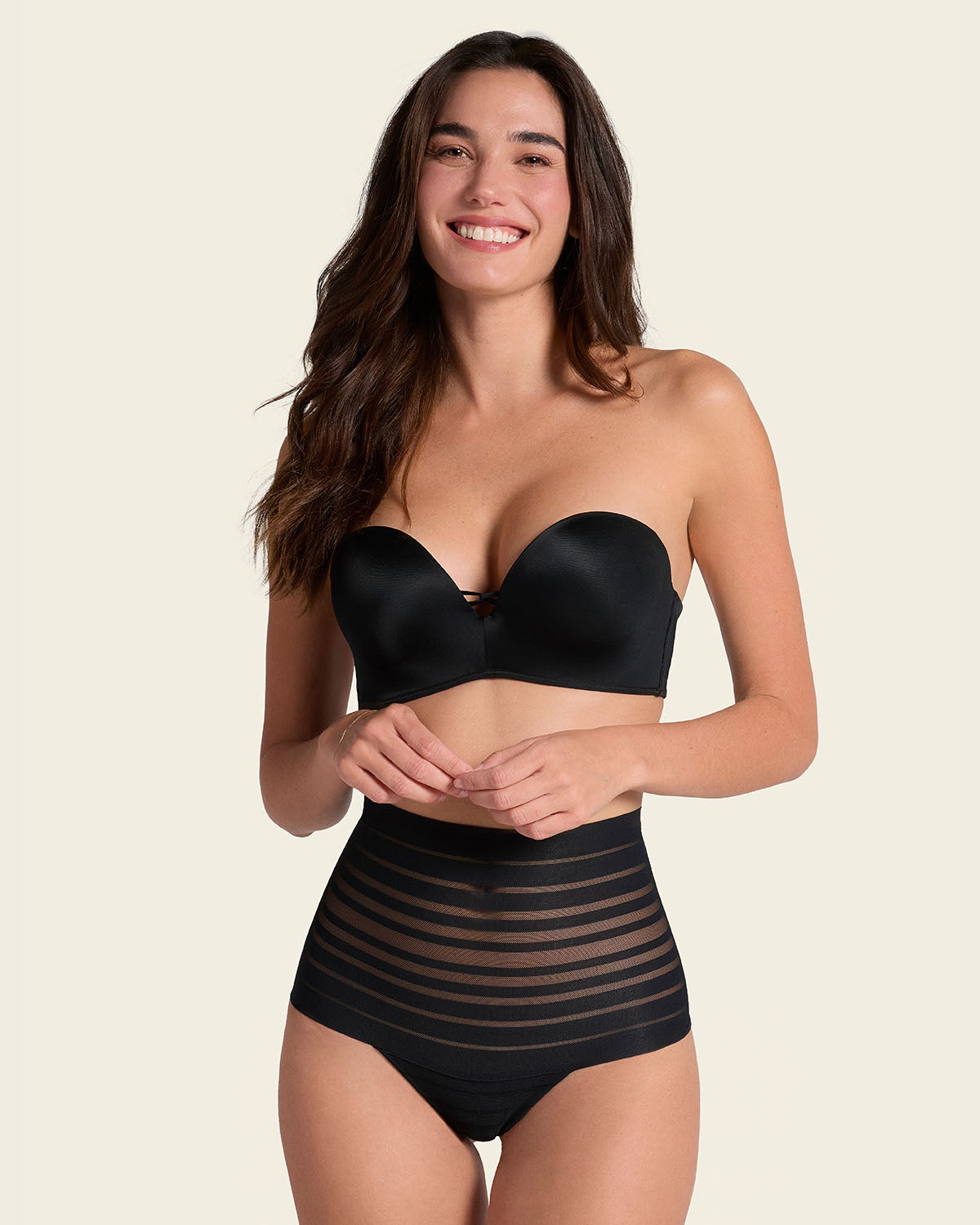 Formless™ Slimming Lace Stripe High-Waisted Thong Panty