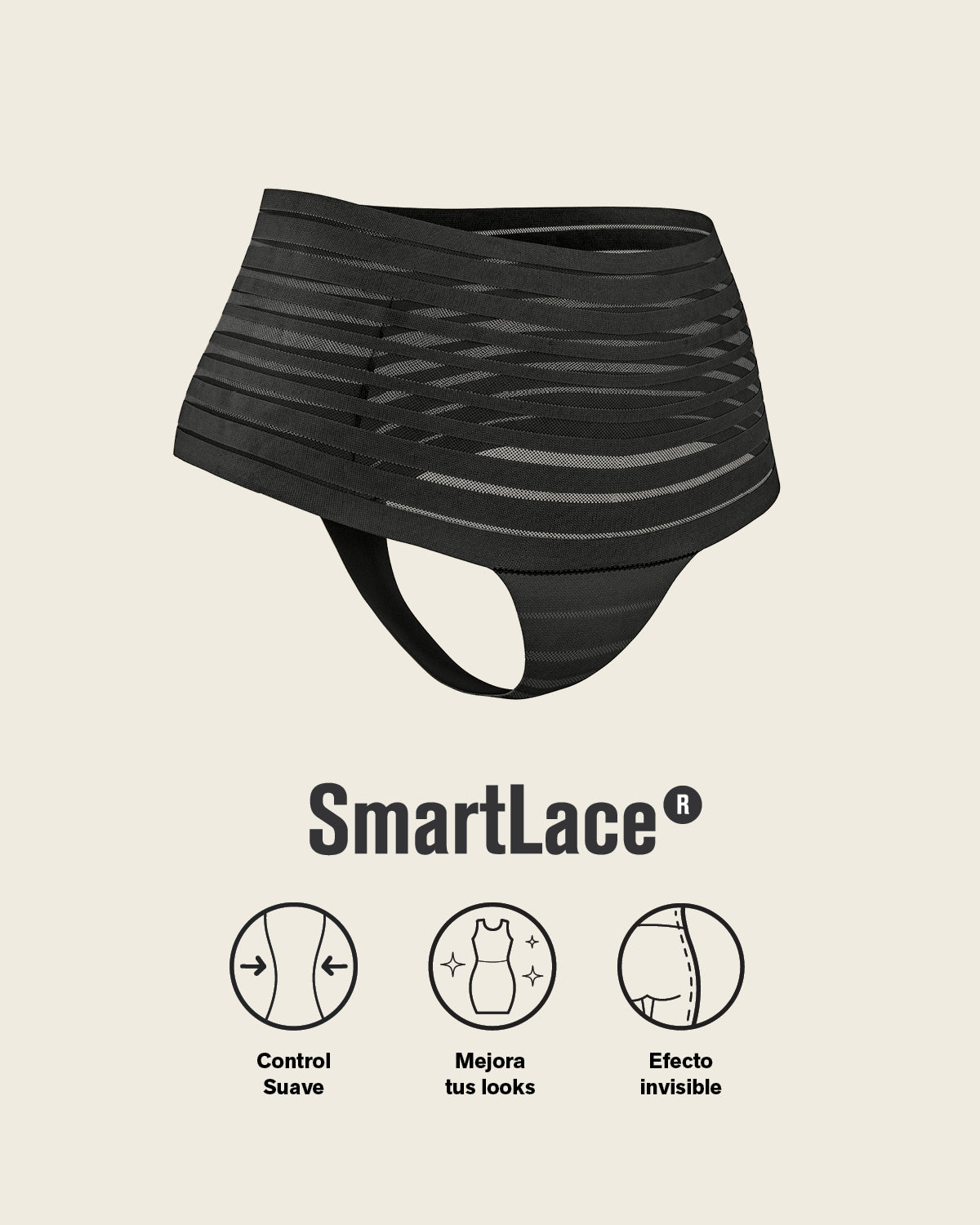 Formless™ Slimming Lace Stripe High-Waisted Thong Panty