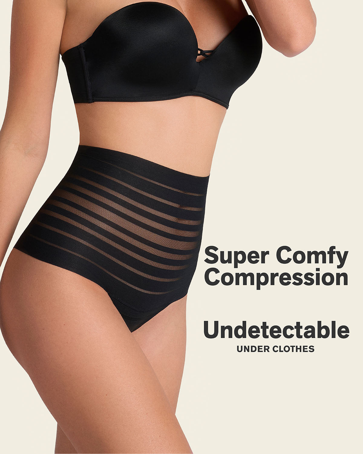Formless™ Slimming Lace Stripe High-Waisted Thong Panty
