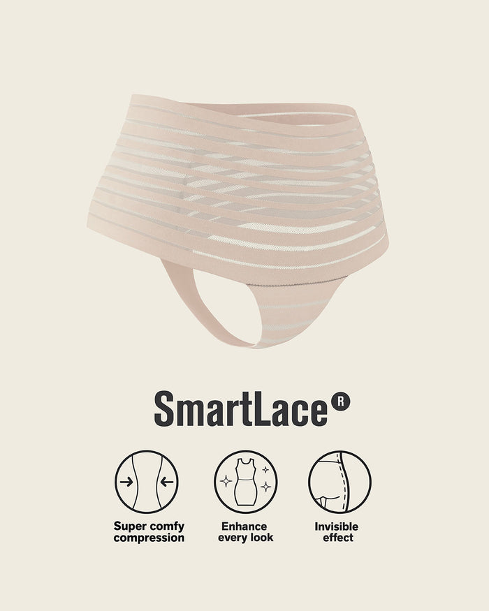 Formless™ Slimming Lace Stripe High-Waisted Thong Panty