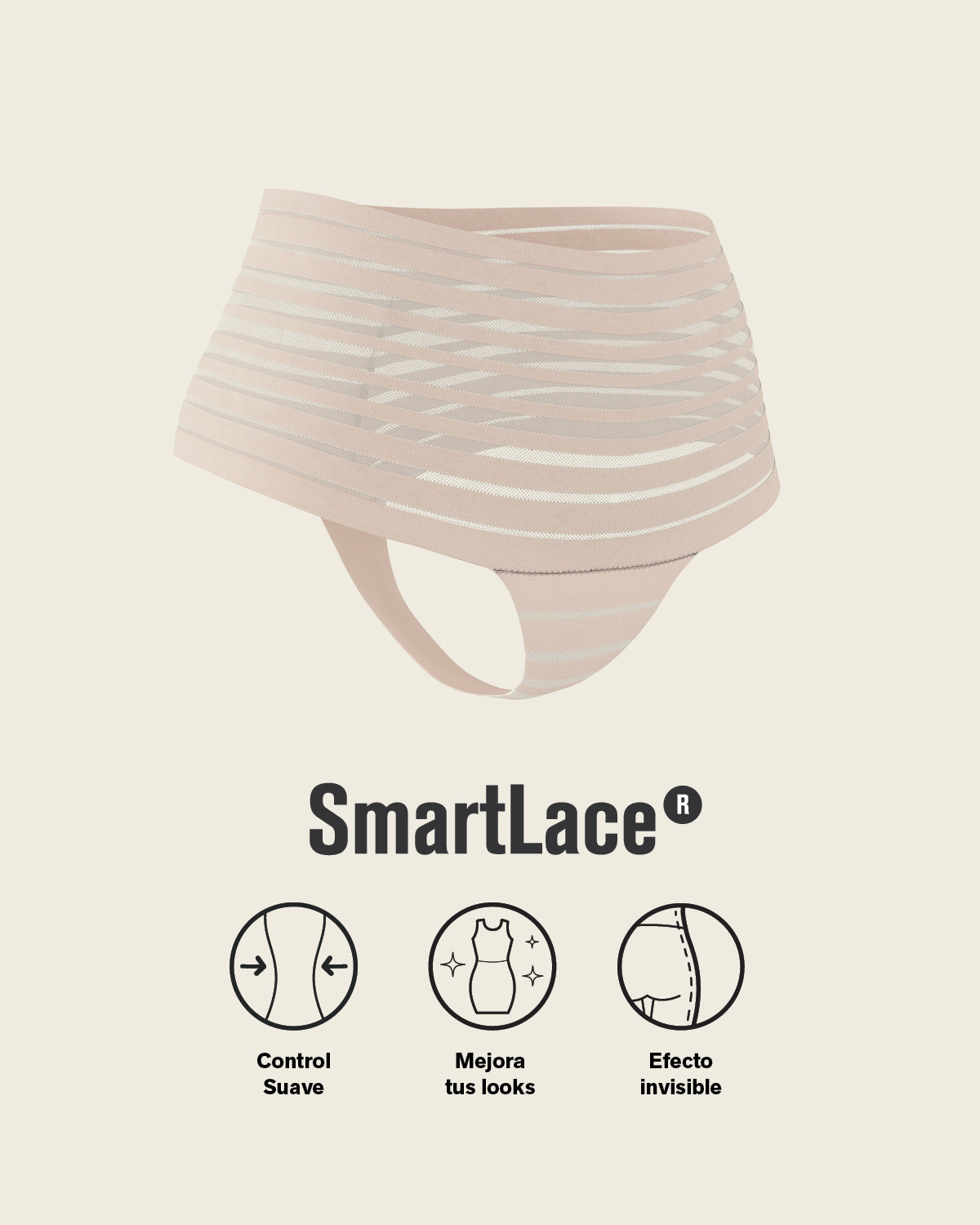 Formless™ Slimming Lace Stripe High-Waisted Thong Panty