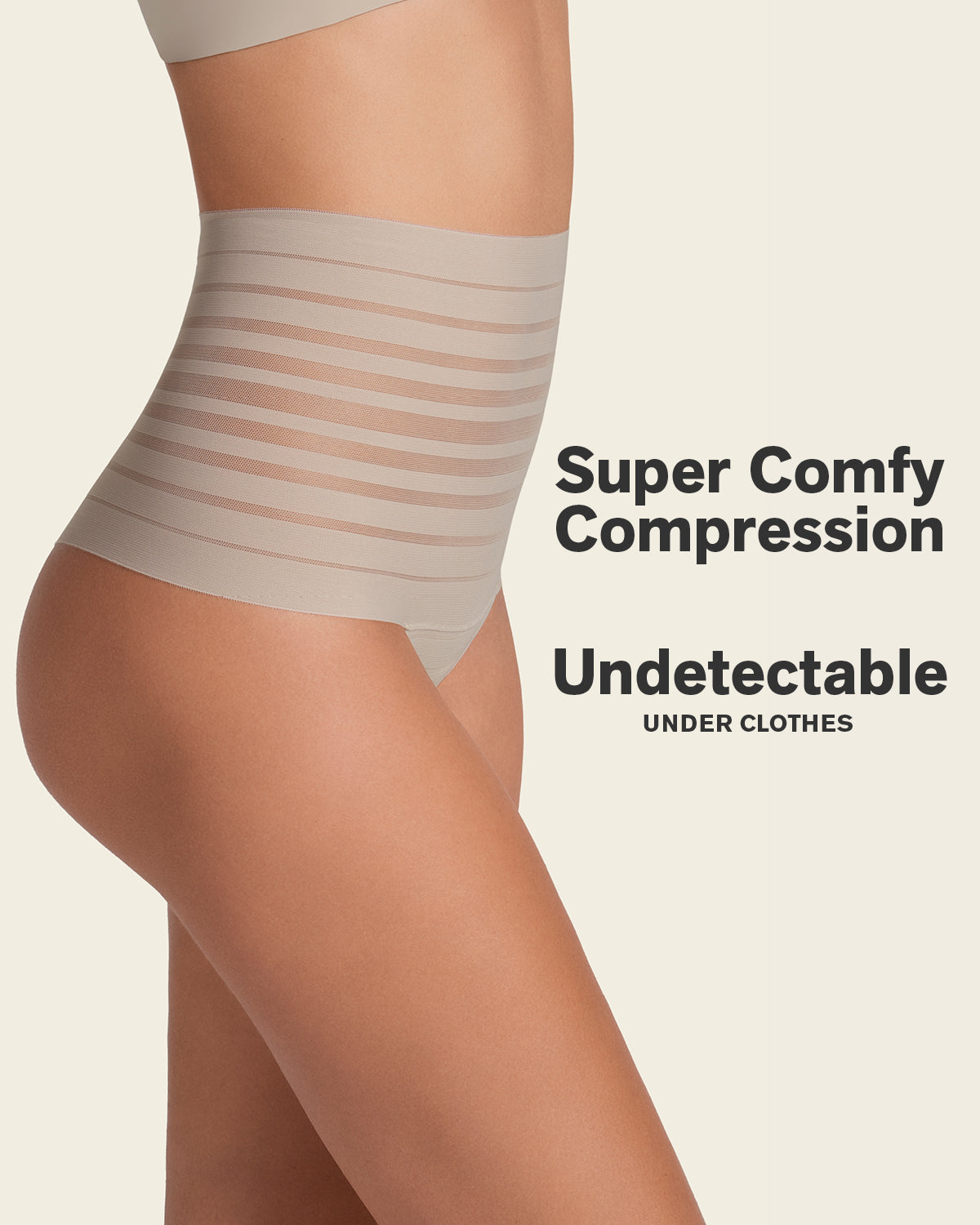 Formless™ Slimming Lace Stripe High-Waisted Thong Panty