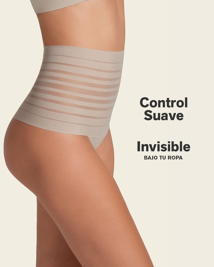 Formless™ Slimming Lace Stripe High-Waisted Thong Panty