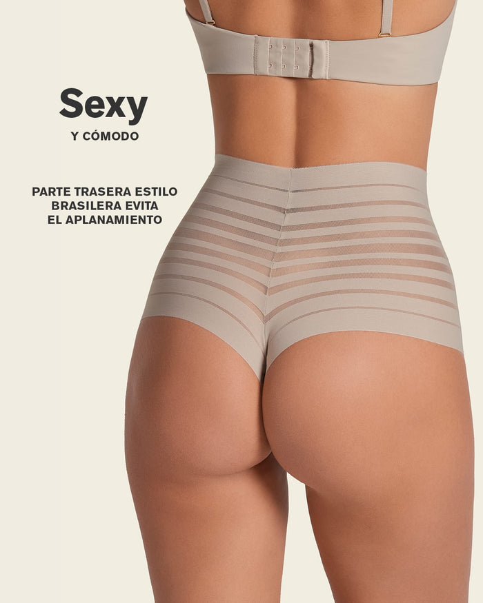 Formless™ Slimming Lace Stripe High-Waisted Thong Panty