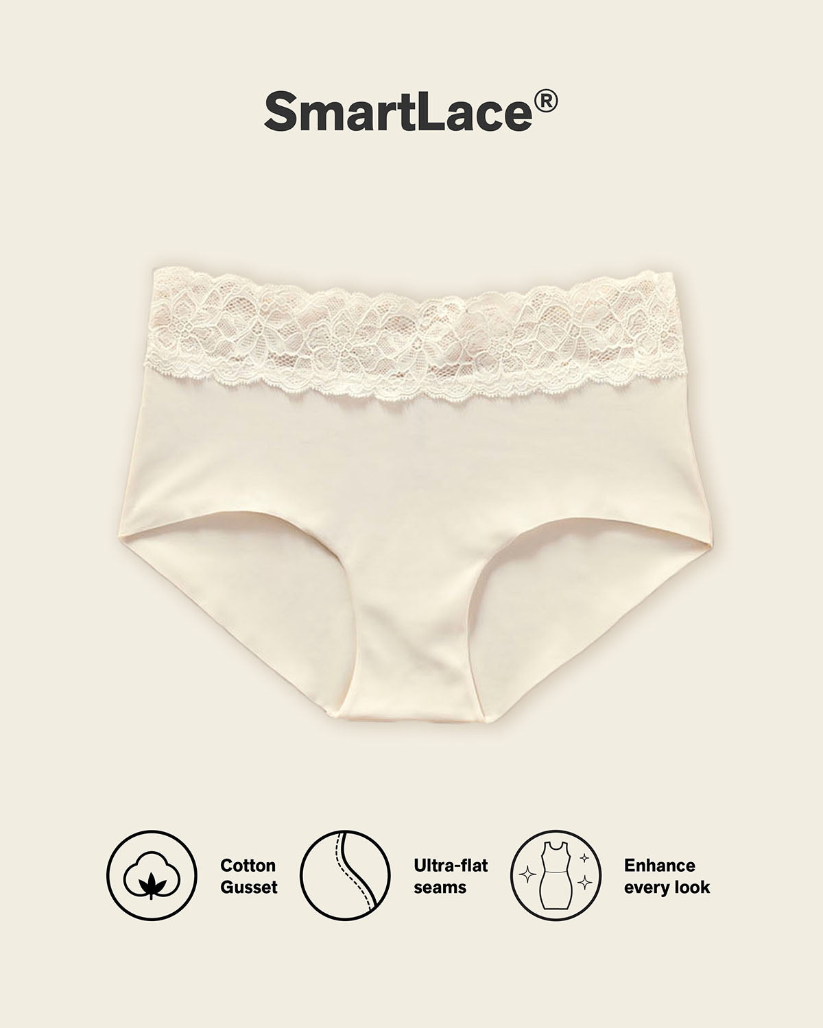 Formless™ Ultra Light Lace Trim Hipster Panty