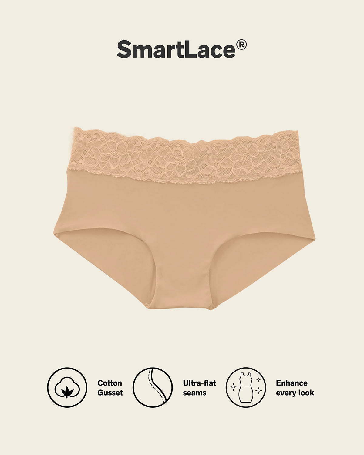 Formless™ Ultra Light Lace Trim Hipster Panty