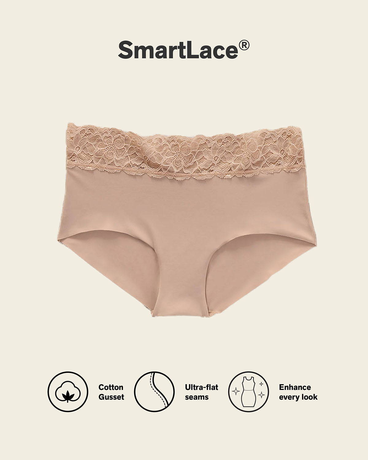 Formless™ Ultra Light Lace Trim Hipster Panty