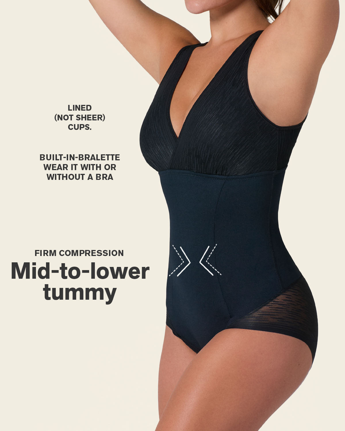 Formless™ Sheer Stripe Detail Sculpting Bodysuit