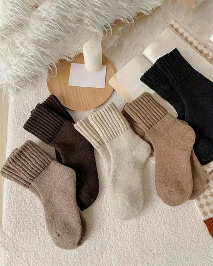Cozy Ribbed Fleece Lined Crew Socks