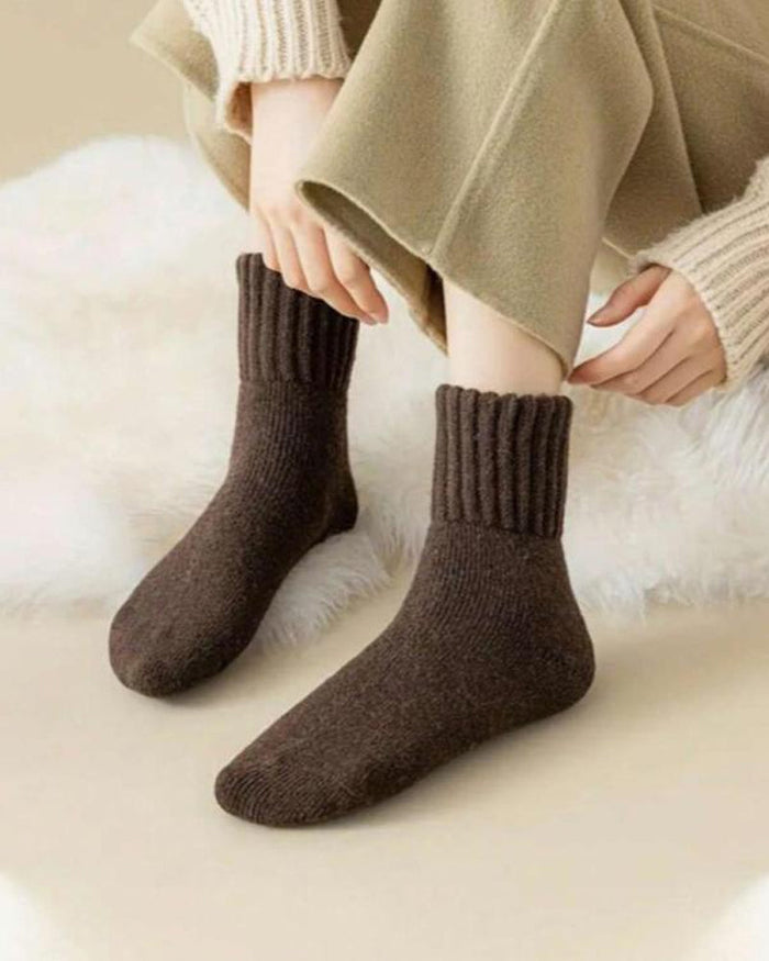 Cozy Ribbed Fleece Lined Crew Socks