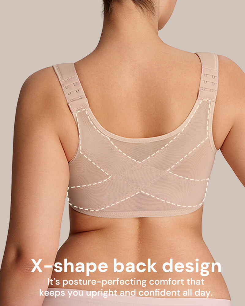 Front Closure Underwire Unlined Back Support Plunge Bra