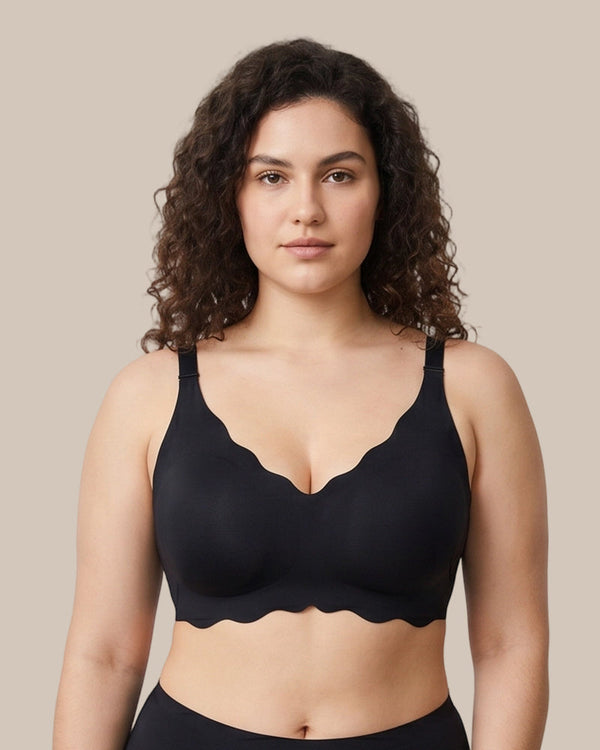 Soft Full Coverage Scalloped Wireless Jelly Bra