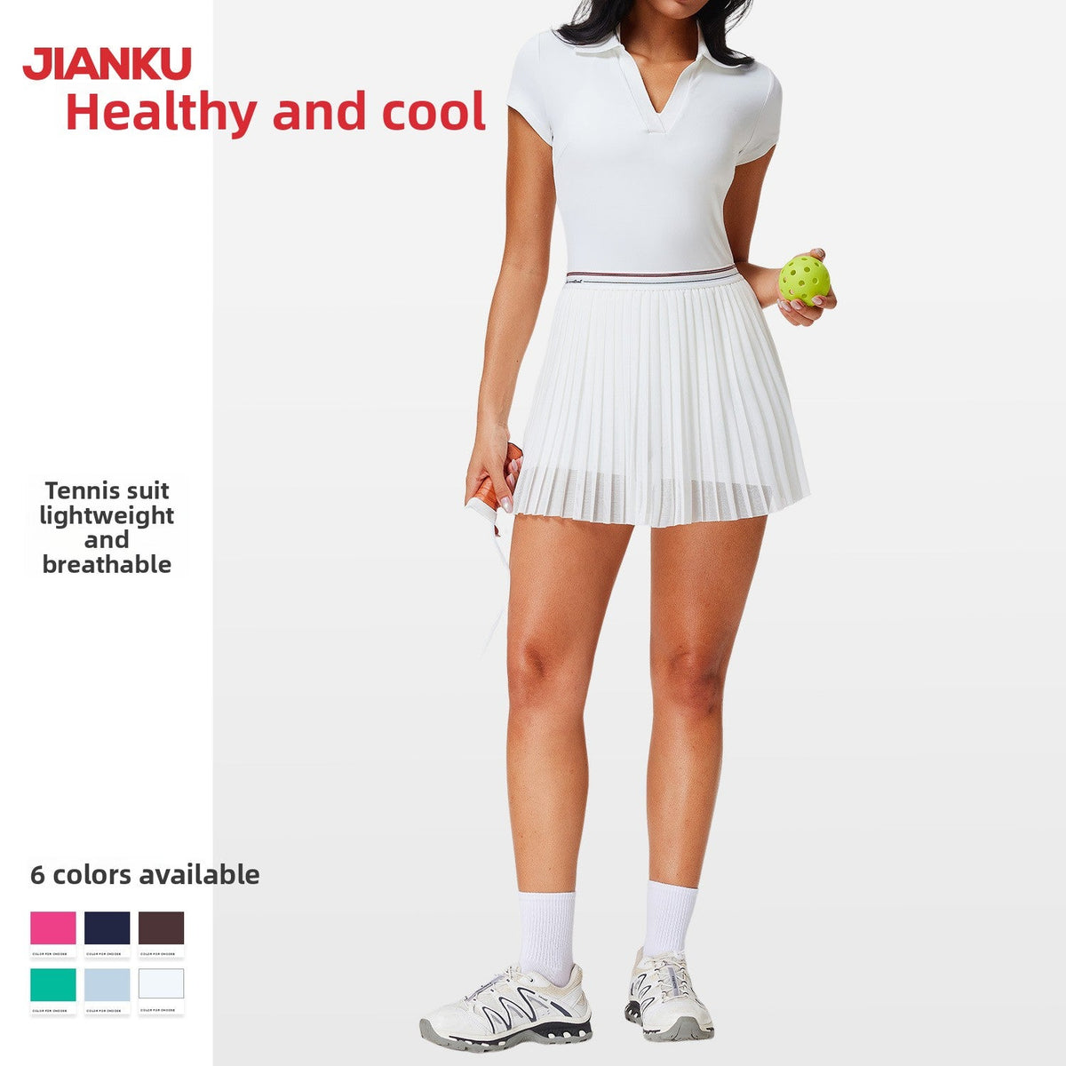 Formless™ Casual Sports Polo Shirt and Skirt Set